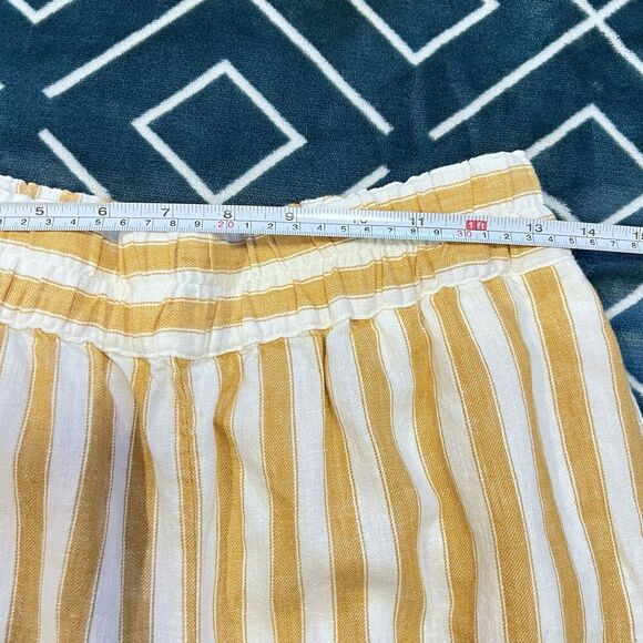 Madewell Tapered Huston Pull On Crop Pants Stripe Linen Cotton Casual Size XS - Picture 8 of 9